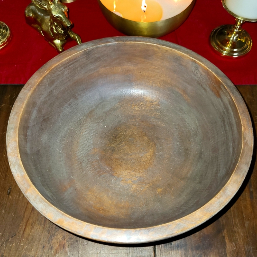 Tag reads  "Antique wood bowl" decorative use only from Target